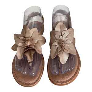 b.o.c. Born Concept Leather Acacia Champagne Floral Sandals